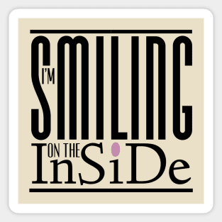 I’m Smiling On The Inside 07black-pinkDot Sticker